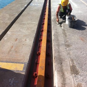 Finishing refurbished crane rail